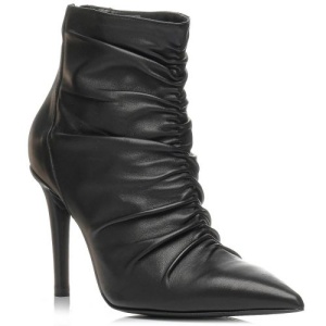 Μαύρο δερμάτινο μποτάκι