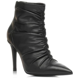 Μαύρο δερμάτινο μποτάκι