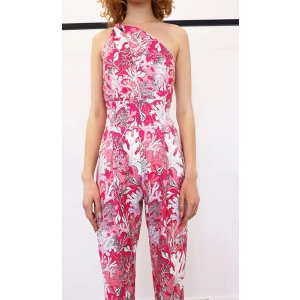 Lea coral print jumpsuit