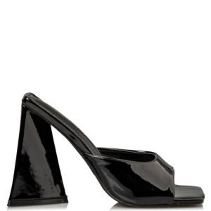 SQUARE TOE SHINY MULES